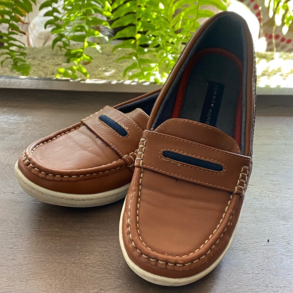 Tommy Hilfiger Brown Leather Boat Shoes